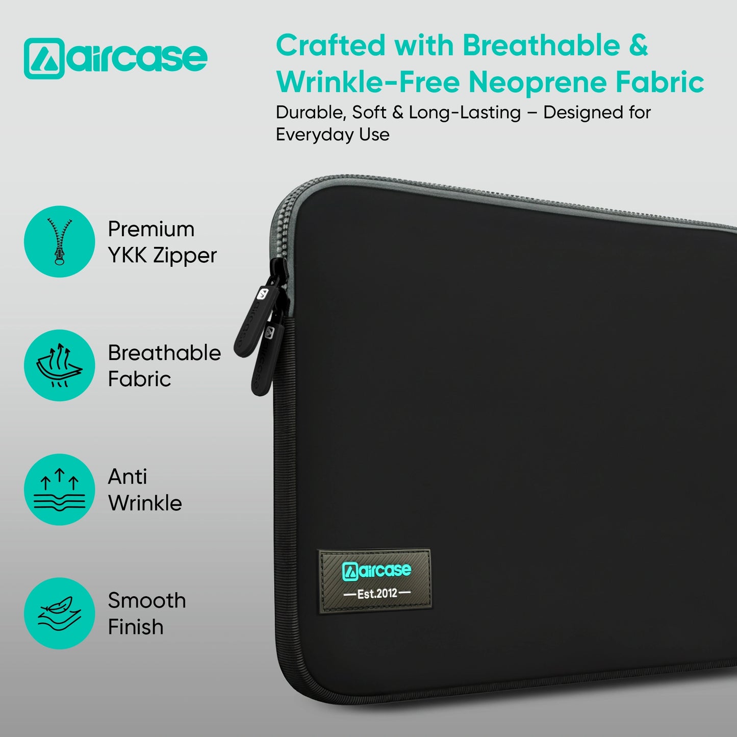 13.3" Neoprene Laptop Sleeve | Water-Resistant Shockproof Case