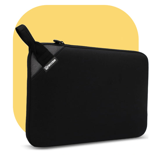 AirCase 14.1-inch neoprene laptop sleeve with top handle, padded lightweight water-resistant design