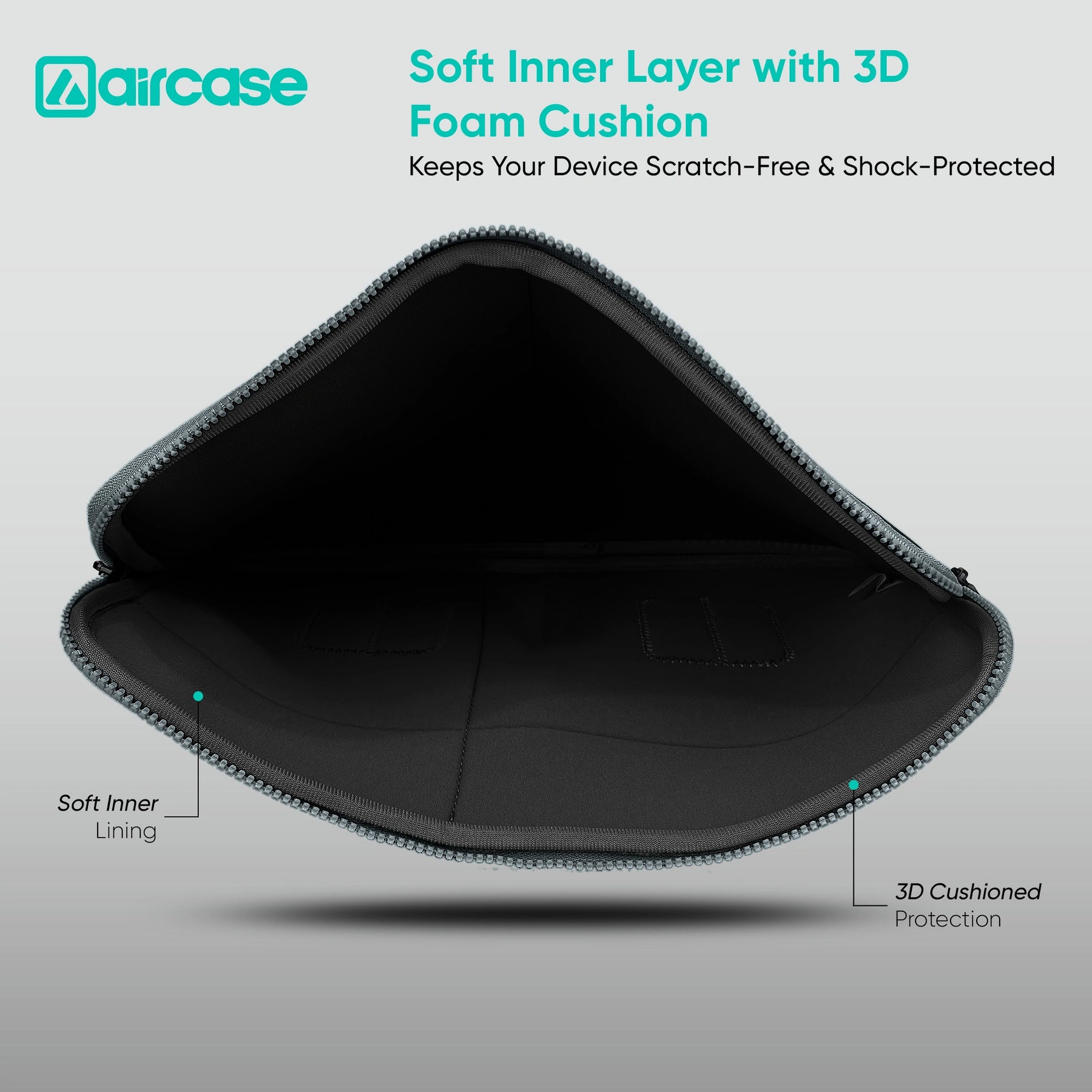 Premium Laptop Bag with 6 Pockets – Neoprene Water-Resistant Sleeve (Black)