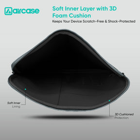 Premium Laptop Bag with 6 Pockets – Neoprene Water-Resistant Sleeve (Black)