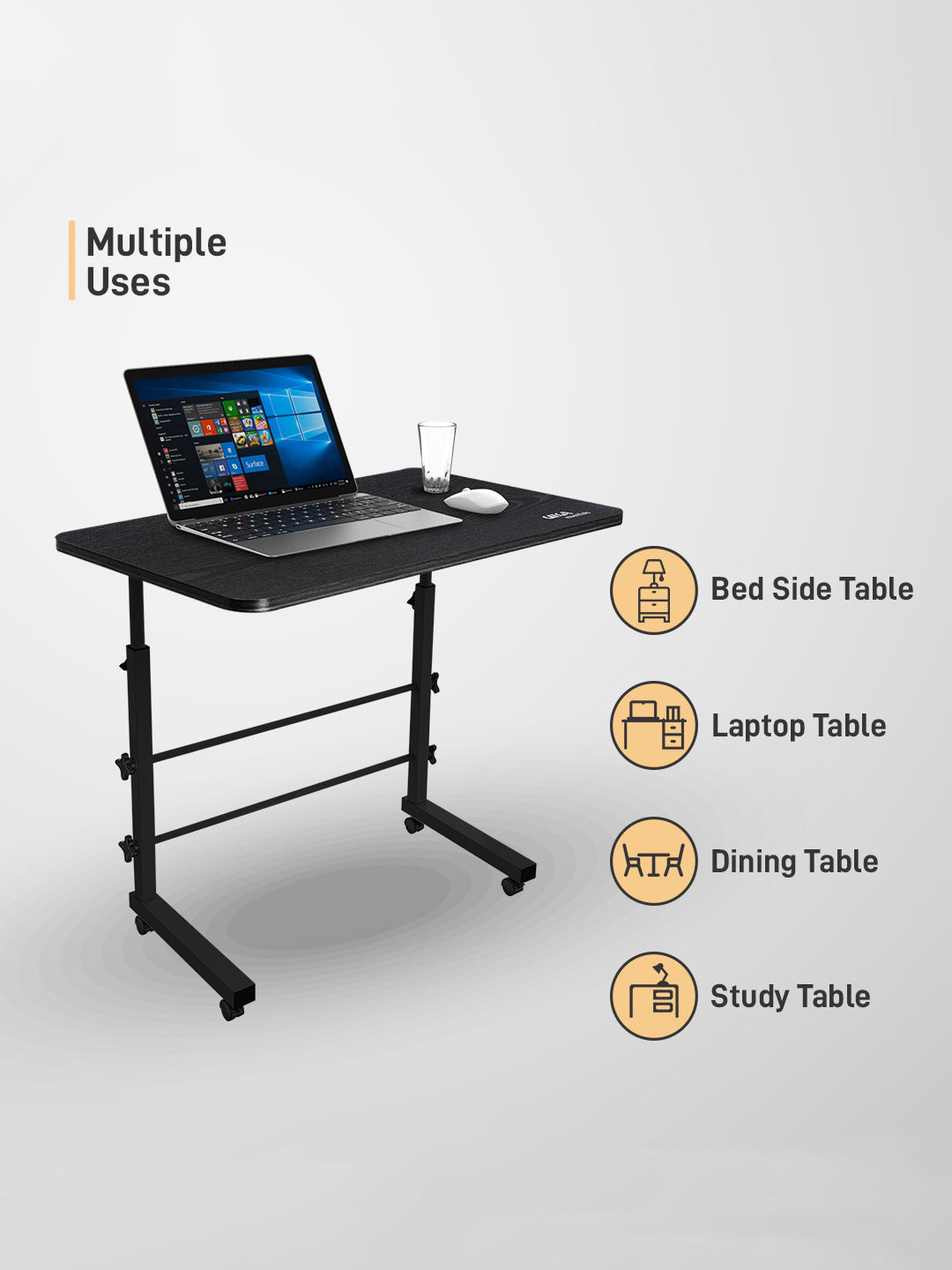 Gizga Essentials Multi-Purpose Height-Adjustable Laptop Table