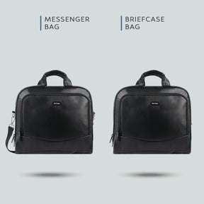 Vegan Leather Messenger Briefcase 15.6" Laptop Bag