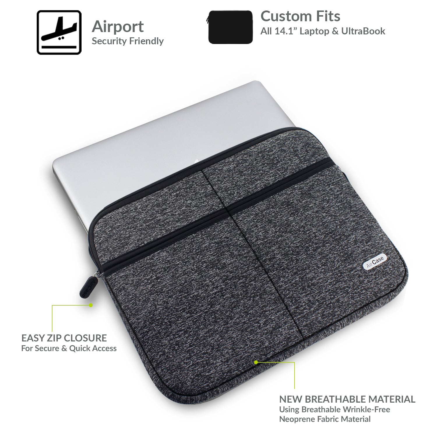 Extra Protective 14.1" Laptop Sleeve with Pockets