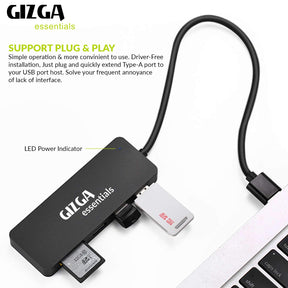 USB Hub, 5 in 1 USB Hub, Fast Data Transfer, 3 USB 2.0