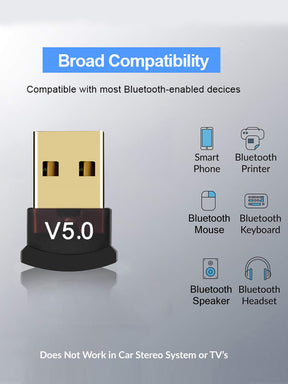 USB Bluetooth Adapter for PC, 5.0 Bluetooth Dongle Receiver