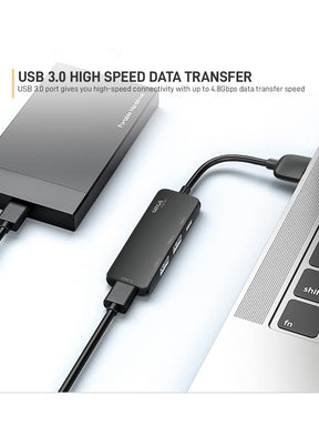 USB A 3.0 HUB, 4 Port Adapter, 5GBPS Fast Data Transfer