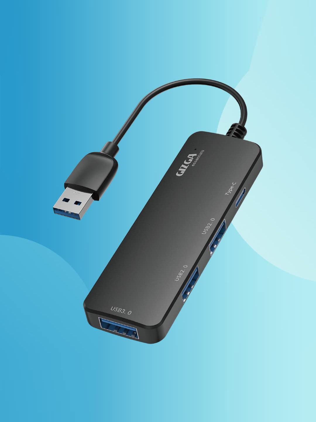 USB A 3.0 HUB, 4 Port Adapter, 5GBPS Fast Data Transfer