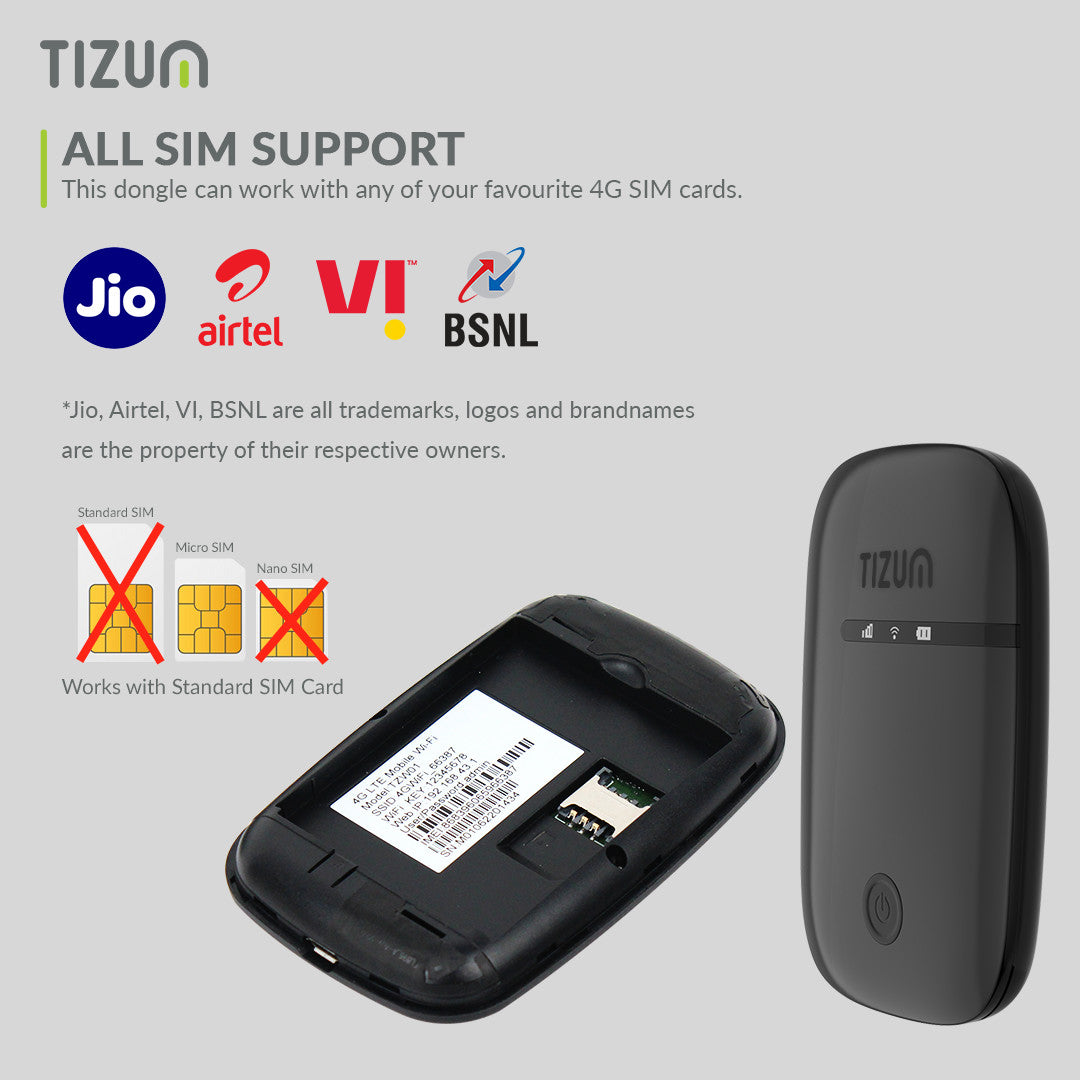 4G Fast LTE Wireless Dongle with All SIM Network Support