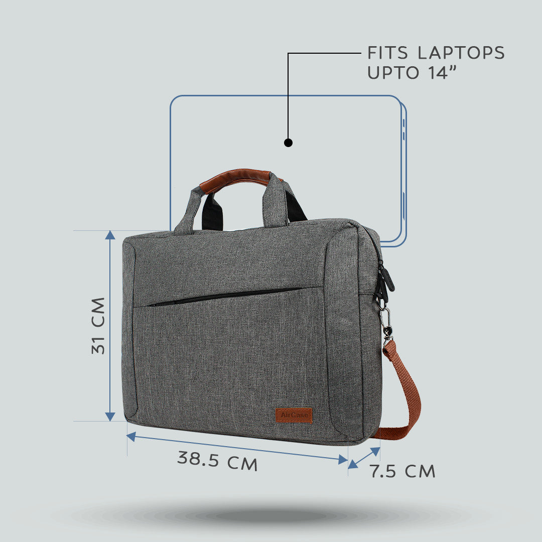 Messenger Briefcase Bag for upto 14.1" Laptop - Grey