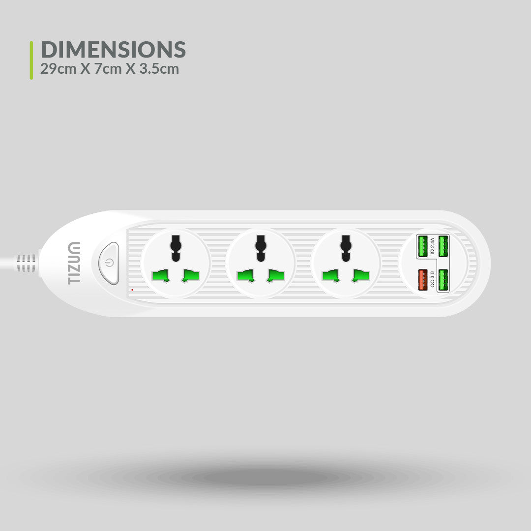 Fast Charging Extension Board with USB Port for Office and Home