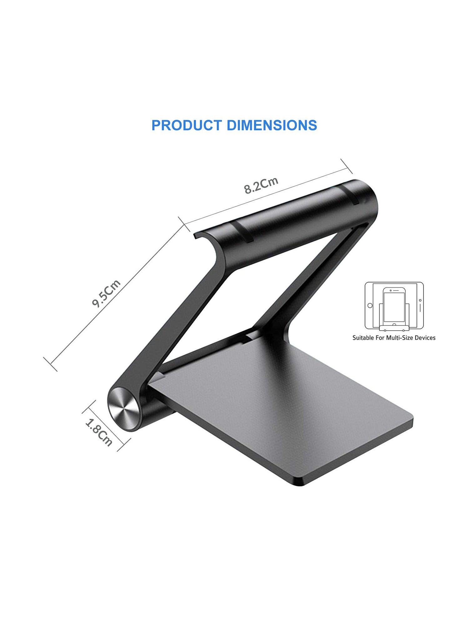 Foldable Tablet/Mobile Phone Stand Holder with Angle adjustments, Anti-Slip Pads
